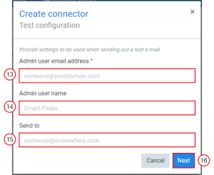 Test configuration wizard - SMTP